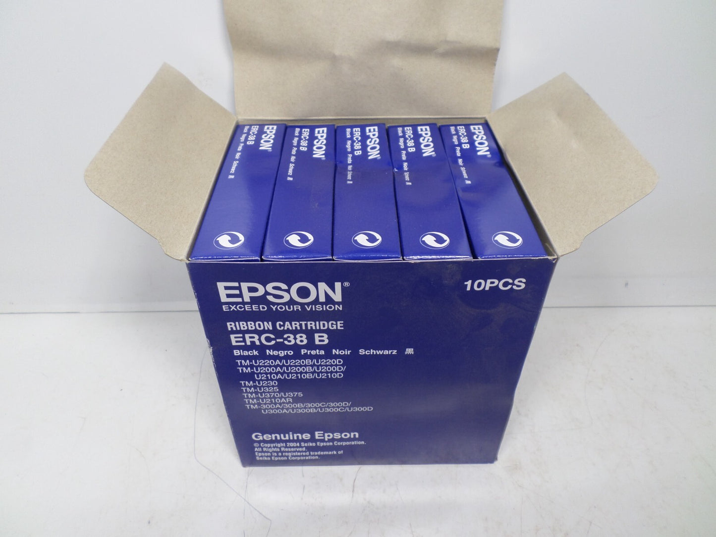 Genuine Epson ERC-38 B Ink Ribbons, Black #C43S015374 pack of 10