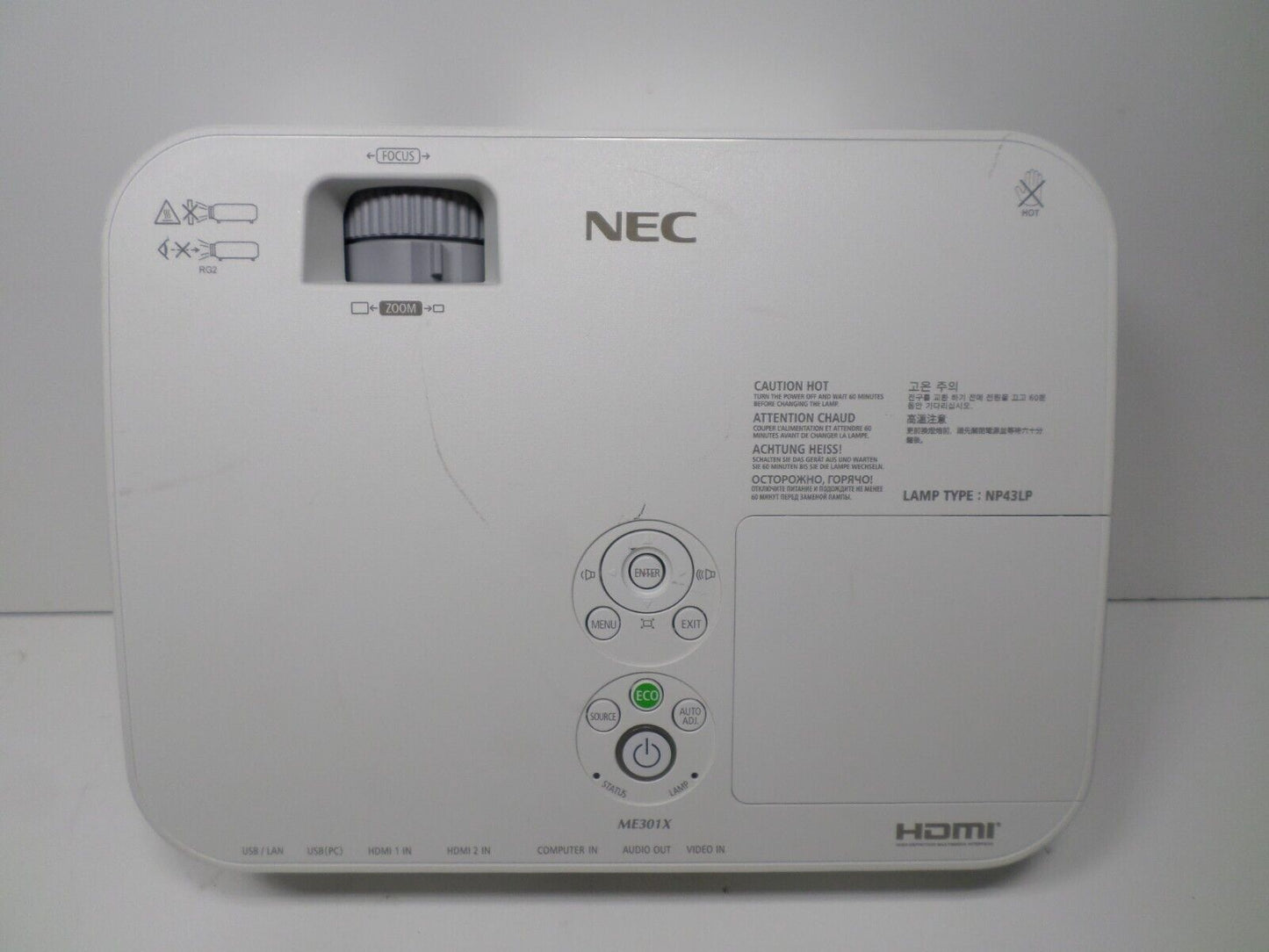 NEC ME331X 3300 Lumens 3LCD with HDMI 81 Lamp Hours