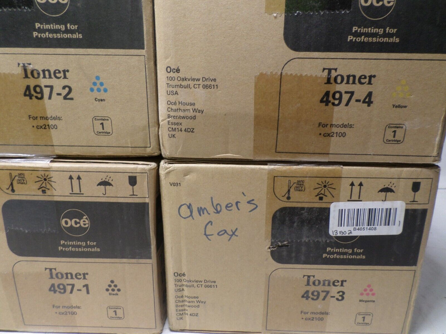 Oce CX2100 * SET OF FOUR * Toner Cartridge 497-1,497-2,497-3,497-4