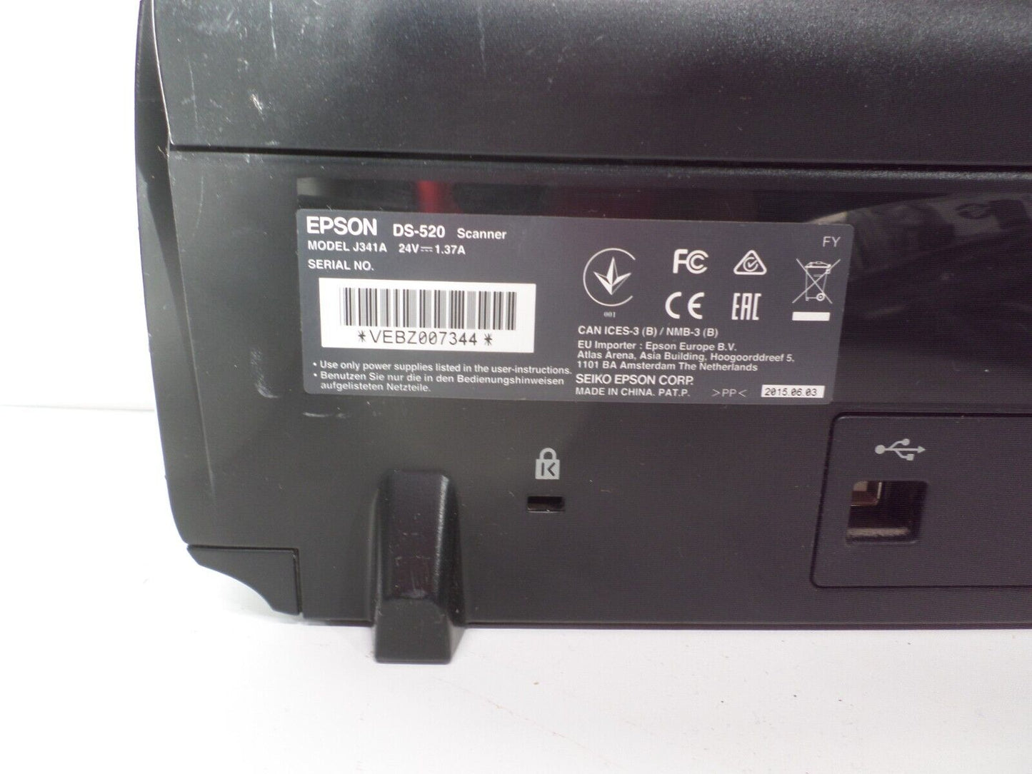 Epson WorkForce DS-520 A4 Colour Sheetfed Scanner MODEL J341A