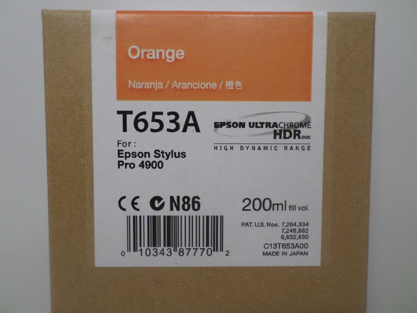 03-2014 Epson T653A00 Orange Ink for SP4900 NEW & SEALED