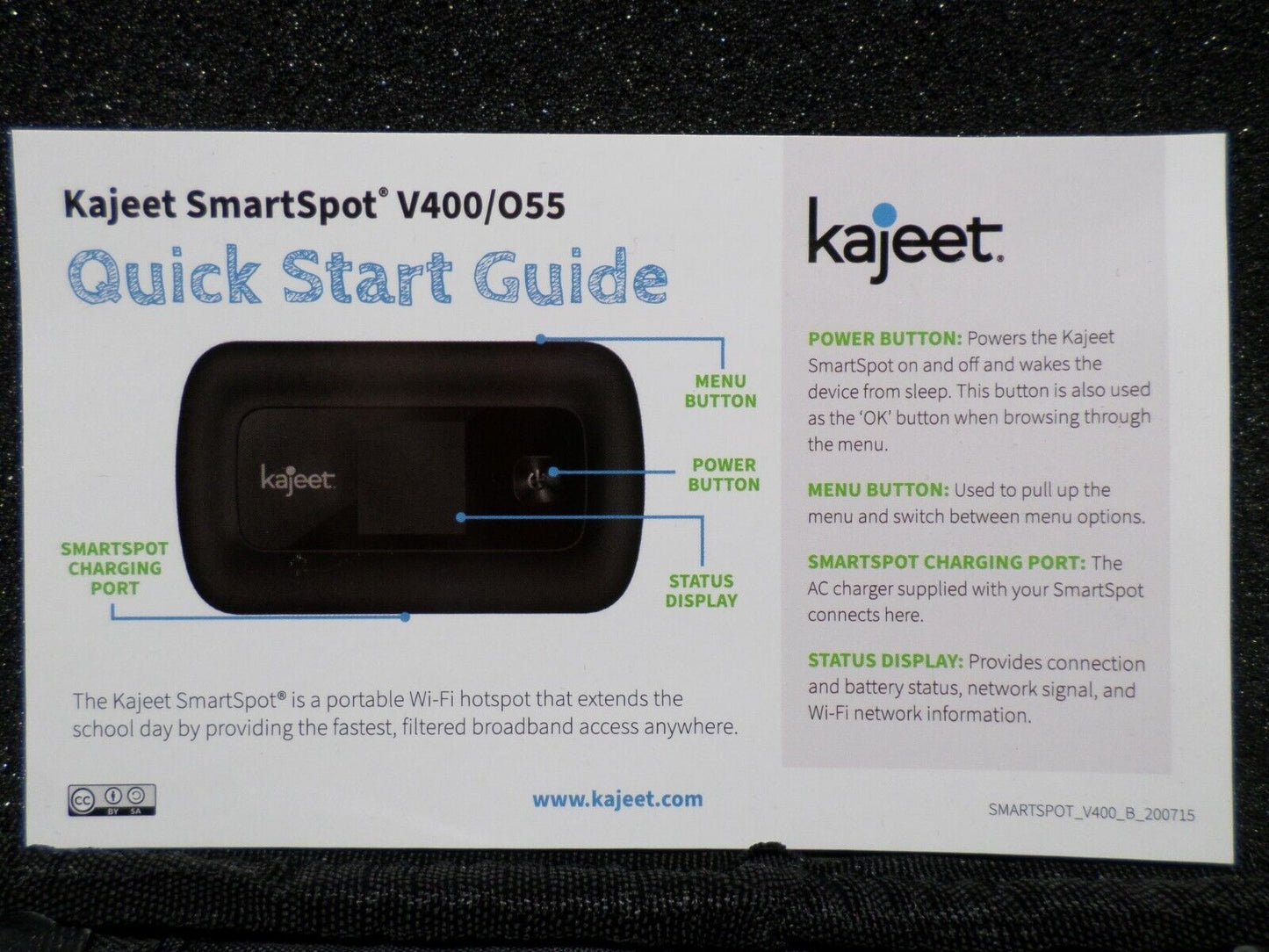 Lot of 10-Kajeet SmartSpot V400/055 Mobile Hotspot RC400L-Filtered Wi-Fi Hotspot
