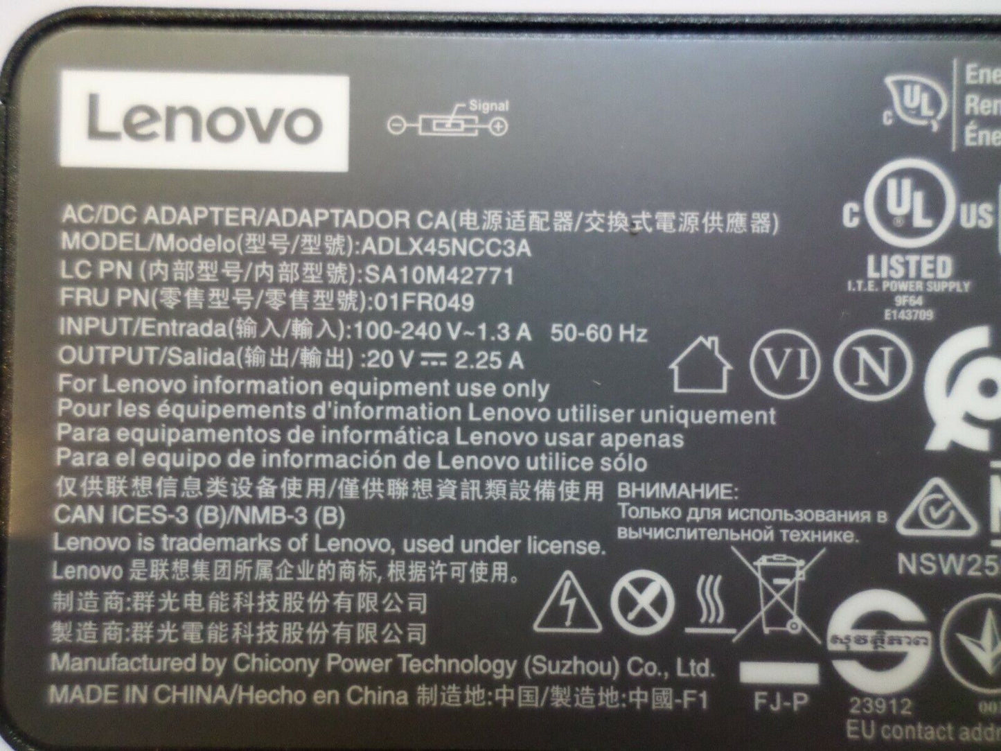 OEM AC Power Adapter Charger for Lenovo IdeaPad L340-17IWL,  ADLX45NCC3A