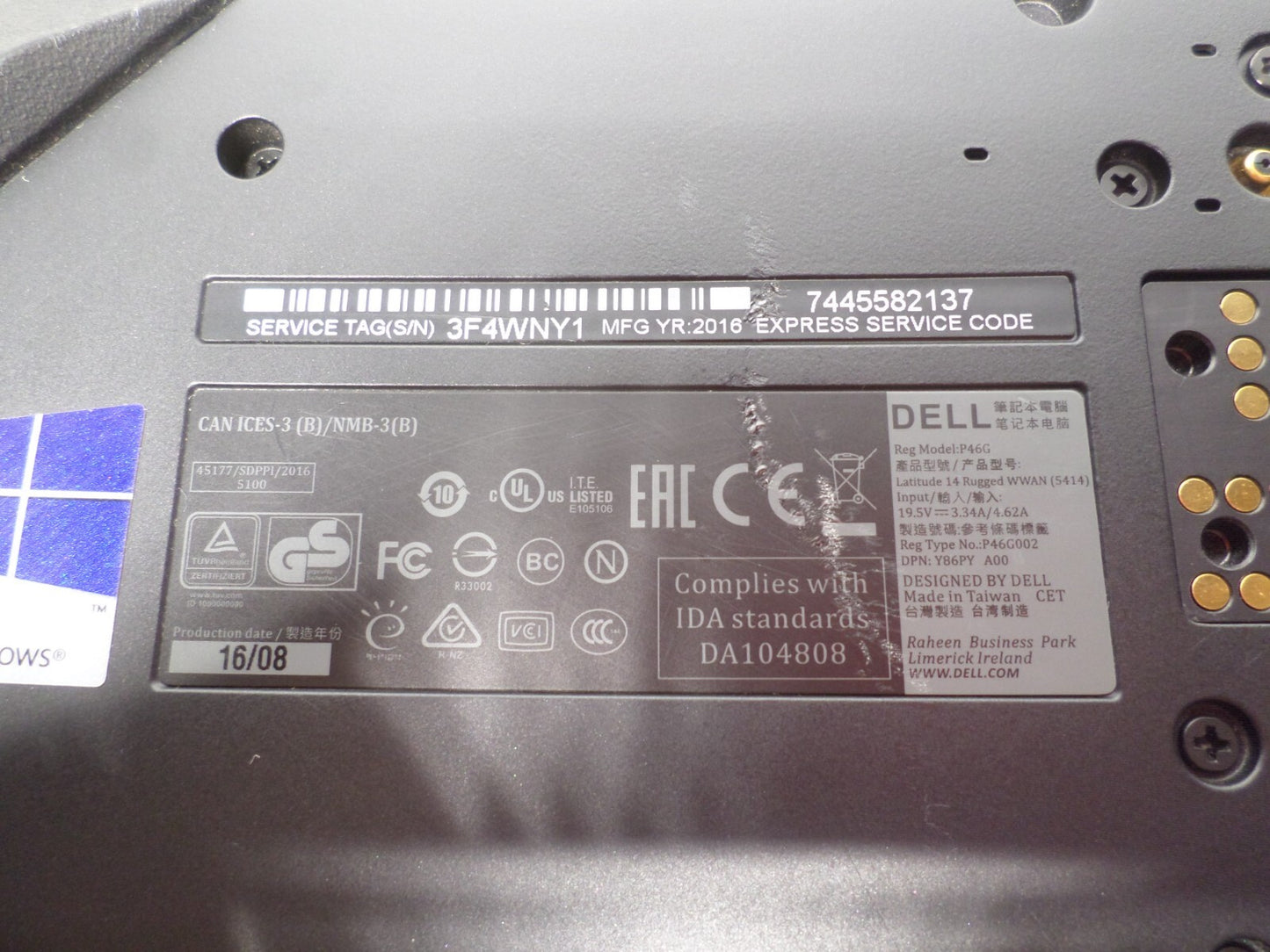 Dell Latitude 5414 Rugged 14" Intel Core i5-6300U 512GB SSD 4GB RAM B Win 10 Pro