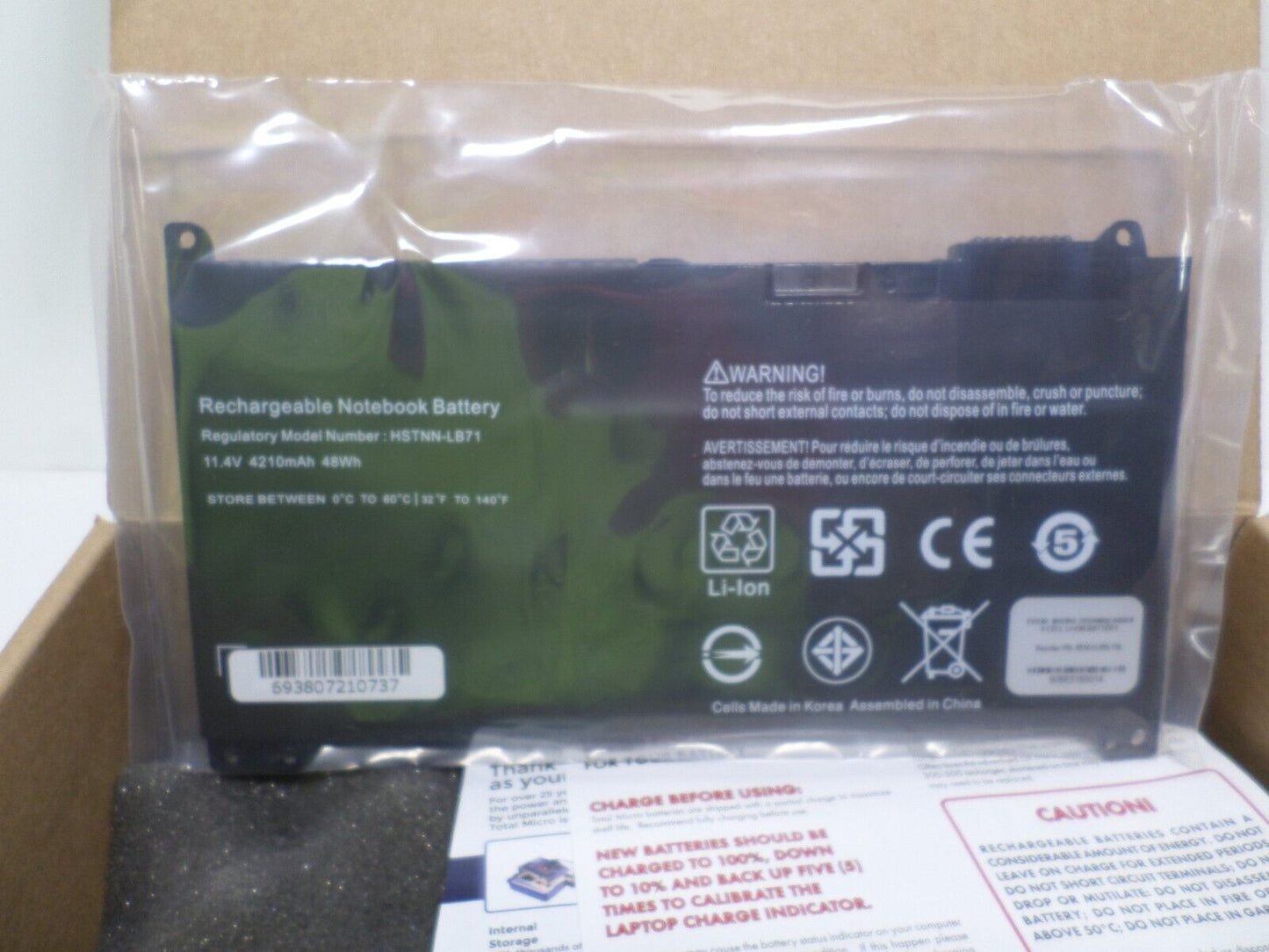 Total Micro 851610-855 4-Cell 48Wh Battery For HP (851610-855-TM)