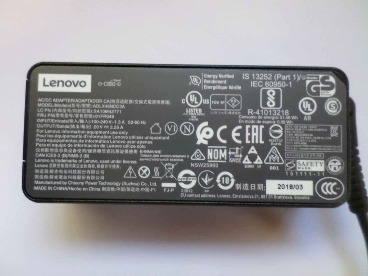 OEM AC Power Adapter Charger for Lenovo IdeaPad L340-17IWL,  ADLX45NCC3A