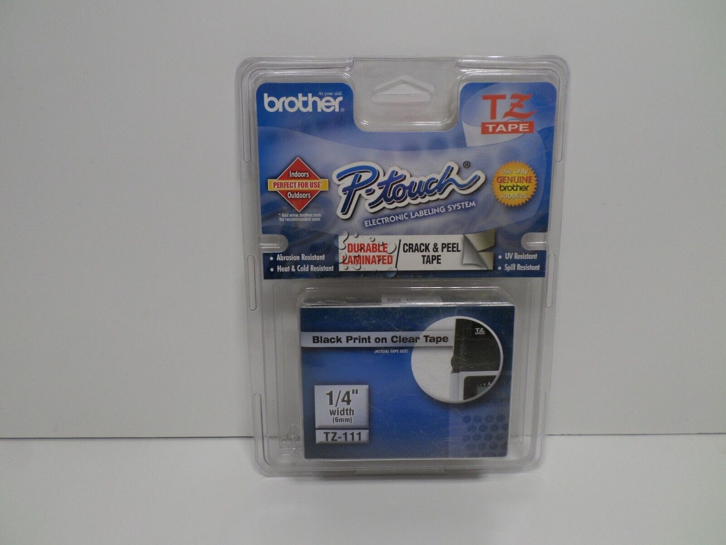 Brother TZ-111 6mm Laminated Clear Black Ink P-Touch