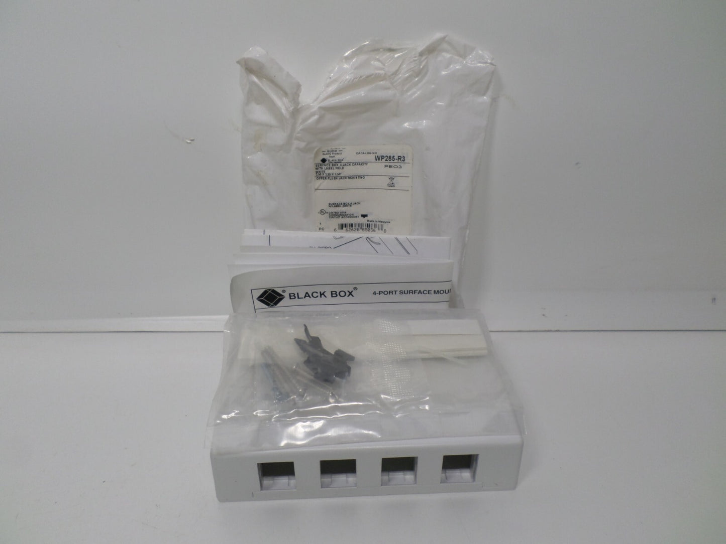 4 Port Cat6 5E RJ45 Network Surface Mount Box For Keystone Jack Insert