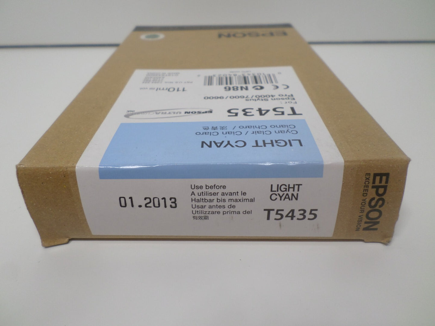 01/2013 NIB Epson Genuine 110ml Ink T5435 Light Cyan Stylus Pro 4000/7600/9600