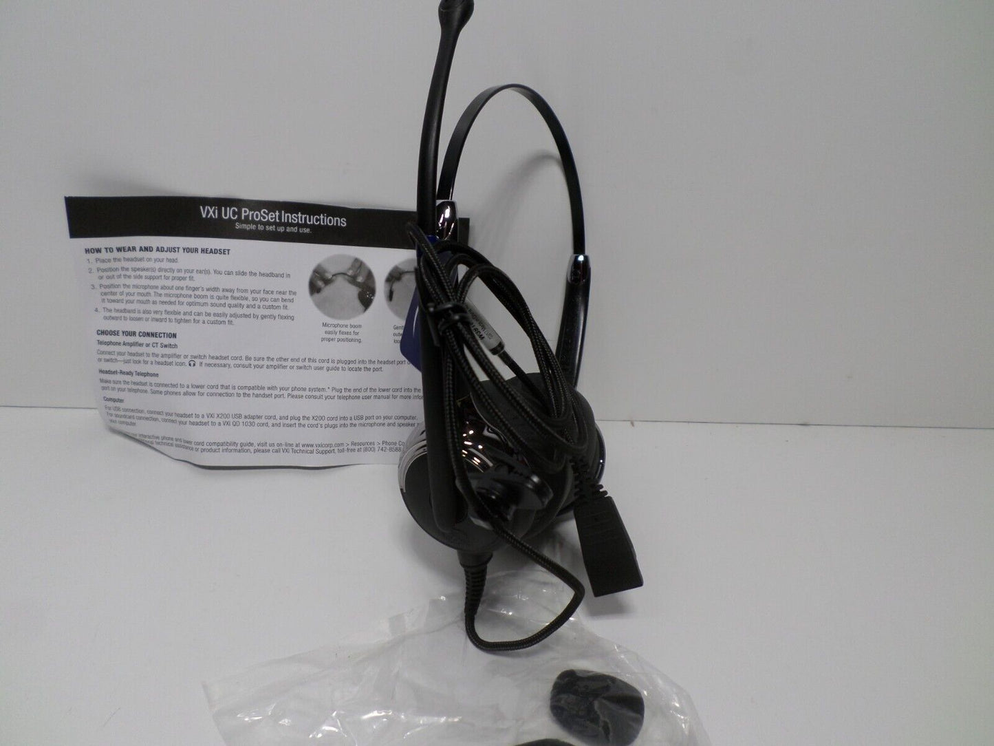 (LOT OF 10) VXi 203072 UC ProSet 21G Over-the-Head Headset with N/C Microphone