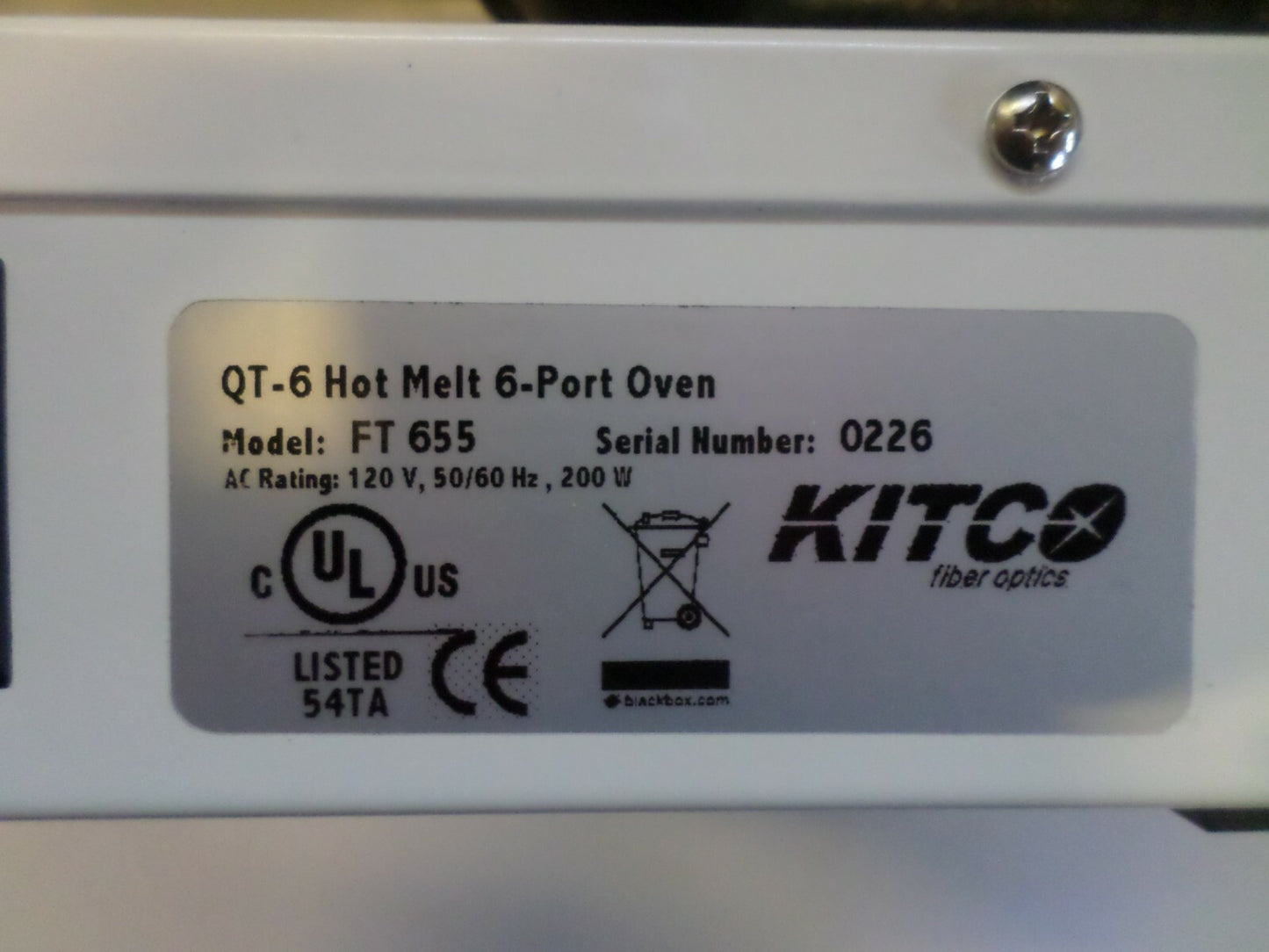 KITCO Hot Melt 6-Port Oven QT-6 Fiber Connector Termination CONNECTORS INCLUDED!